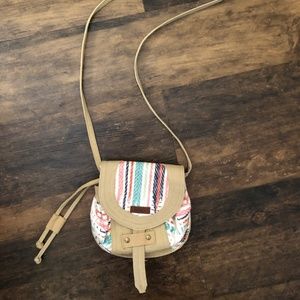 ROXY Boho Shoulder Crossbody Bag small canvas, woven fabric, very good condition